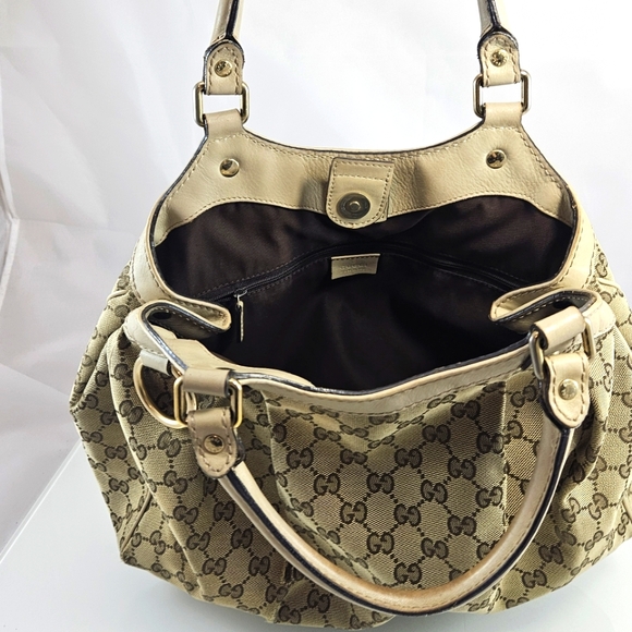 🎁GUCCI Sukey Medium Tote Bag Handbag GG Canvas MUST SELL! - Picture 9 of 16